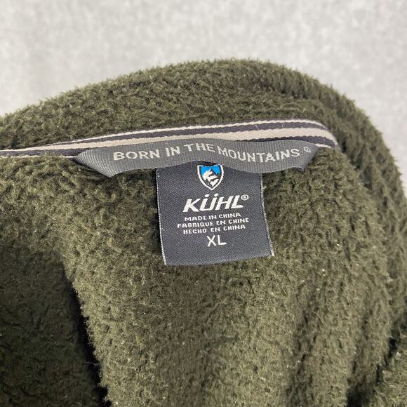 KUHL Hoodie Mens XL Dark Green Synkro Fleece 1/4 Zip Pullover - Picture 8 of 9